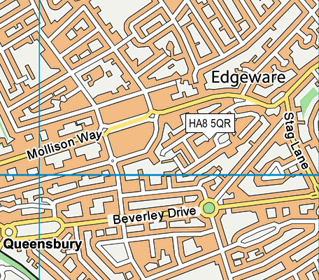 HA8 5QR map - OS VectorMap District (Ordnance Survey)