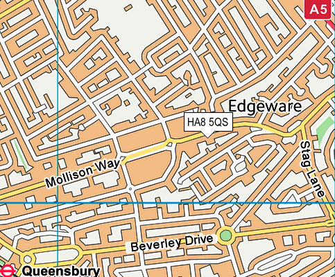 HA8 5QS map - OS VectorMap District (Ordnance Survey)