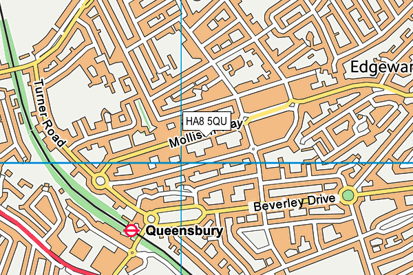 HA8 5QU map - OS VectorMap District (Ordnance Survey)