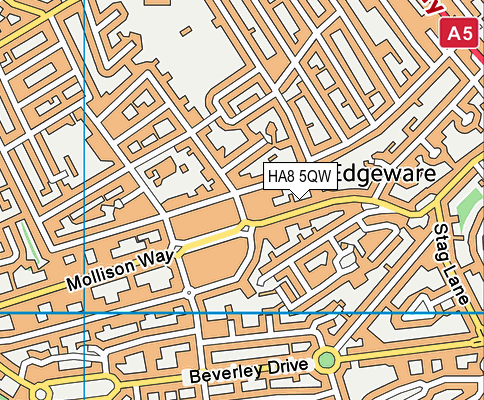 HA8 5QW map - OS VectorMap District (Ordnance Survey)
