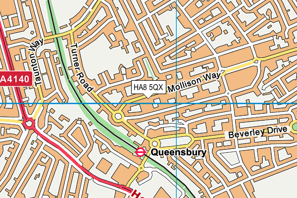 HA8 5QX map - OS VectorMap District (Ordnance Survey)