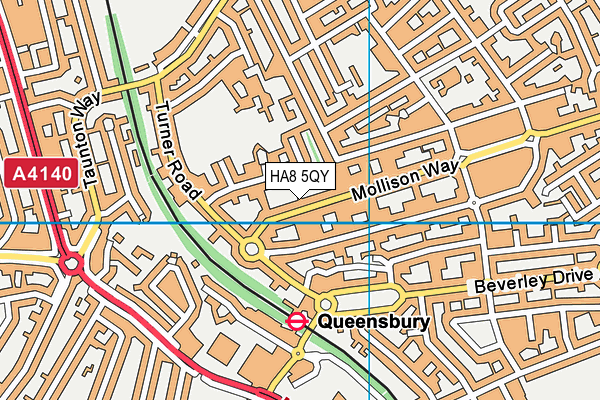 HA8 5QY map - OS VectorMap District (Ordnance Survey)