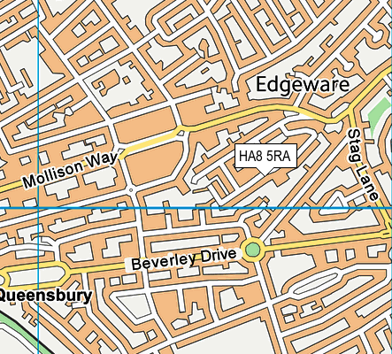 HA8 5RA map - OS VectorMap District (Ordnance Survey)