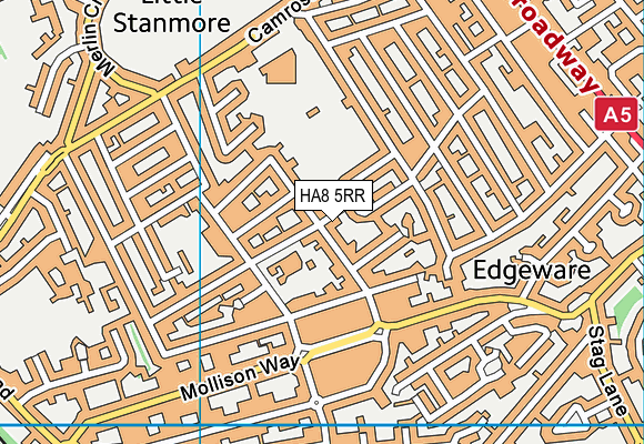 HA8 5RR map - OS VectorMap District (Ordnance Survey)