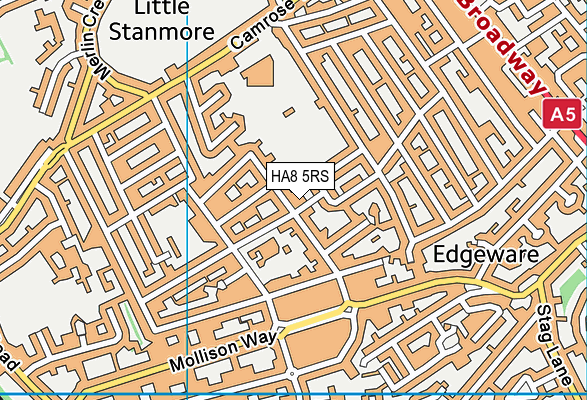 HA8 5RS map - OS VectorMap District (Ordnance Survey)