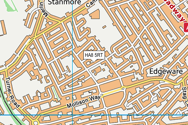 HA8 5RT map - OS VectorMap District (Ordnance Survey)