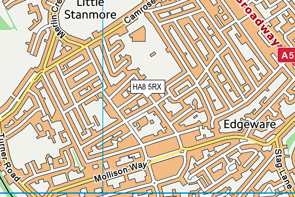 HA8 5RX map - OS VectorMap District (Ordnance Survey)