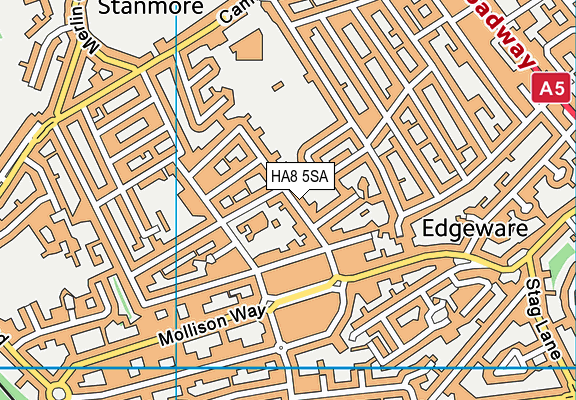 HA8 5SA map - OS VectorMap District (Ordnance Survey)