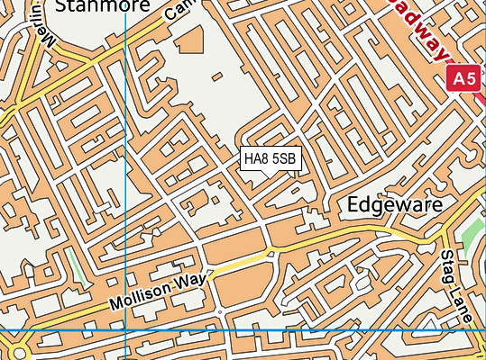 HA8 5SB map - OS VectorMap District (Ordnance Survey)