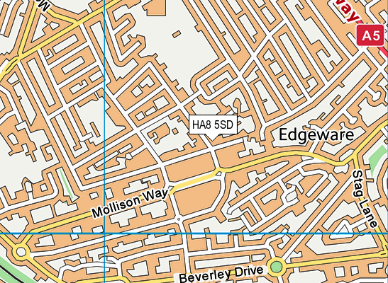HA8 5SD map - OS VectorMap District (Ordnance Survey)