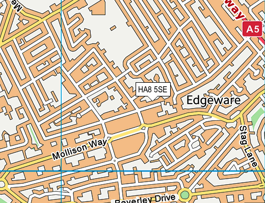 HA8 5SE map - OS VectorMap District (Ordnance Survey)