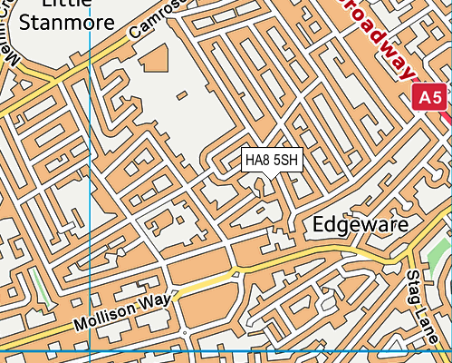 HA8 5SH map - OS VectorMap District (Ordnance Survey)