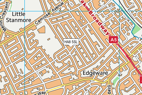 HA8 5SL map - OS VectorMap District (Ordnance Survey)