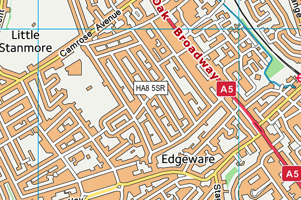 HA8 5SR map - OS VectorMap District (Ordnance Survey)