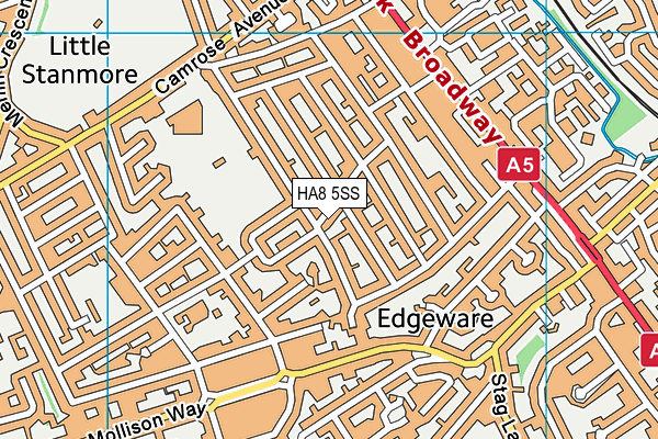 HA8 5SS map - OS VectorMap District (Ordnance Survey)