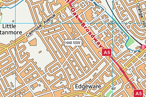 HA8 5SW map - OS VectorMap District (Ordnance Survey)