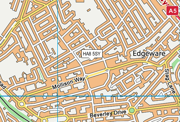 HA8 5SY map - OS VectorMap District (Ordnance Survey)
