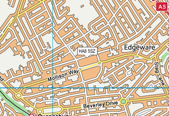 HA8 5SZ map - OS VectorMap District (Ordnance Survey)