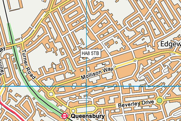 HA8 5TB map - OS VectorMap District (Ordnance Survey)