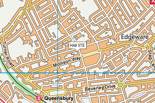 HA8 5TE map - OS VectorMap District (Ordnance Survey)