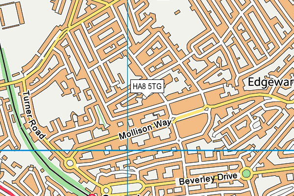 HA8 5TG map - OS VectorMap District (Ordnance Survey)