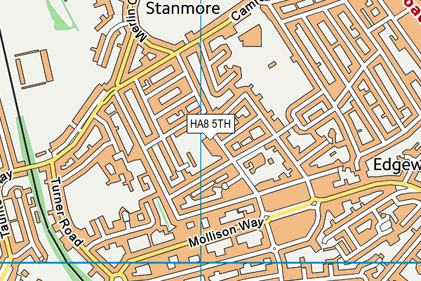 HA8 5TH map - OS VectorMap District (Ordnance Survey)