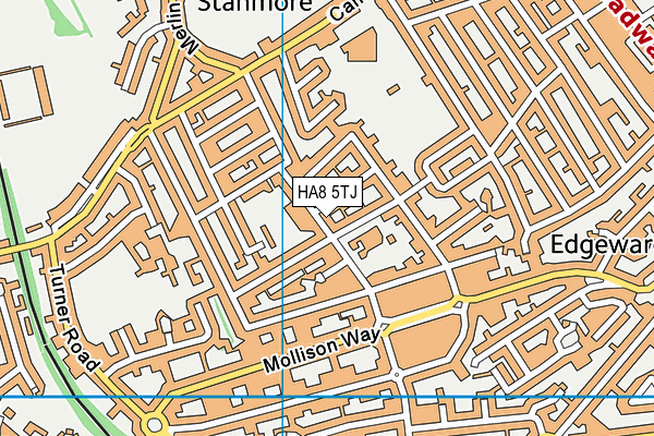 HA8 5TJ map - OS VectorMap District (Ordnance Survey)
