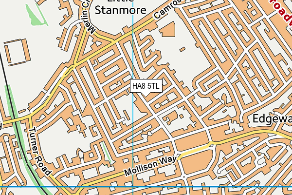 HA8 5TL map - OS VectorMap District (Ordnance Survey)