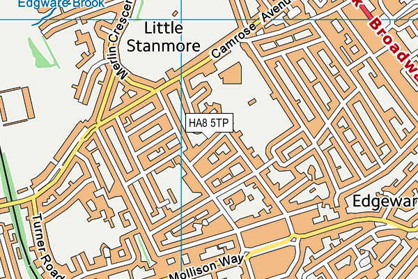 HA8 5TP map - OS VectorMap District (Ordnance Survey)