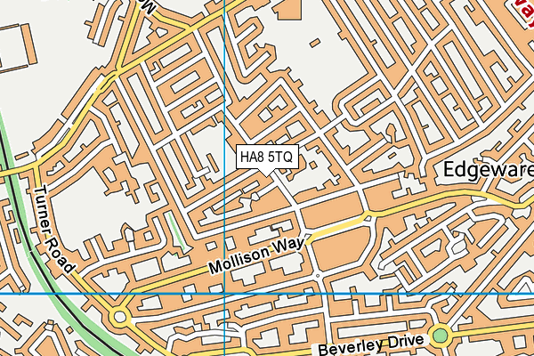 HA8 5TQ map - OS VectorMap District (Ordnance Survey)