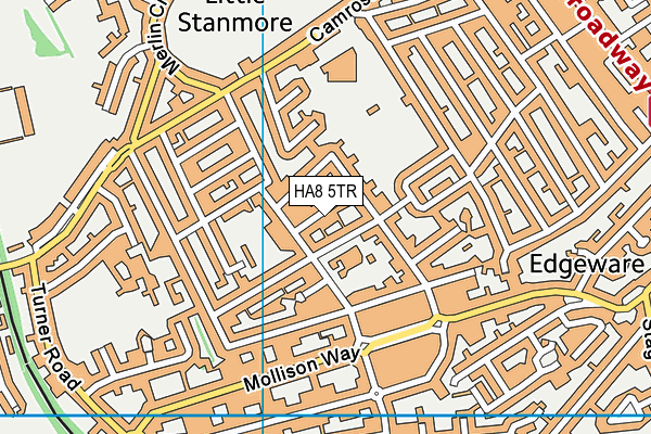 HA8 5TR map - OS VectorMap District (Ordnance Survey)