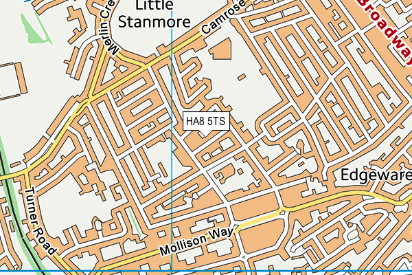 HA8 5TS map - OS VectorMap District (Ordnance Survey)