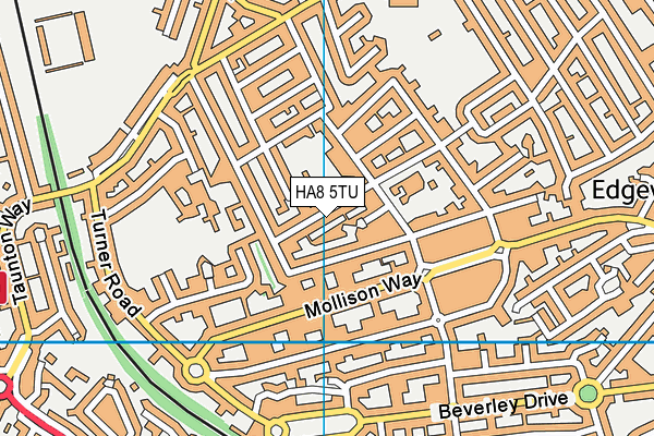 HA8 5TU map - OS VectorMap District (Ordnance Survey)