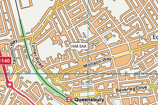 HA8 6AA map - OS VectorMap District (Ordnance Survey)