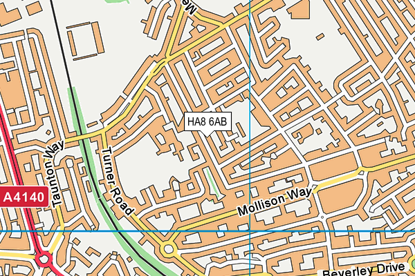 HA8 6AB map - OS VectorMap District (Ordnance Survey)