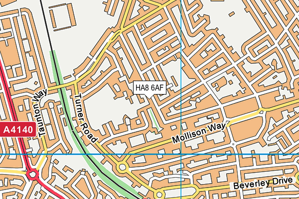 HA8 6AF map - OS VectorMap District (Ordnance Survey)