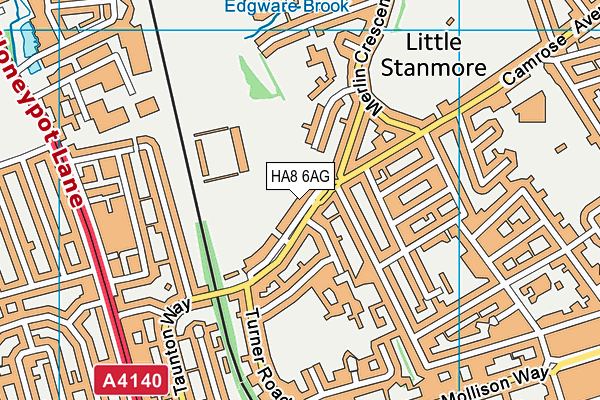 HA8 6AG map - OS VectorMap District (Ordnance Survey)