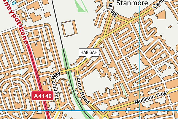 HA8 6AH map - OS VectorMap District (Ordnance Survey)
