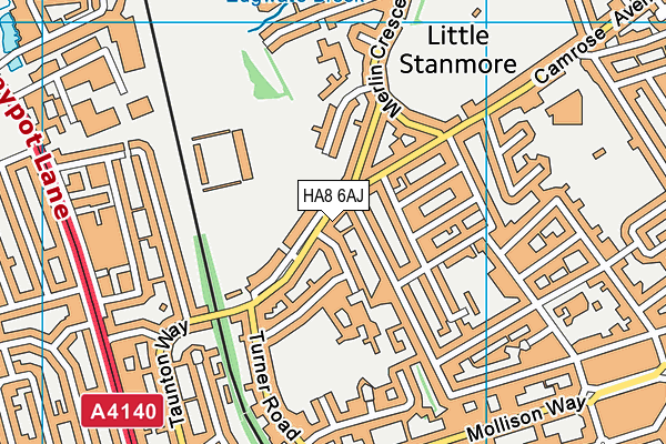 HA8 6AJ map - OS VectorMap District (Ordnance Survey)