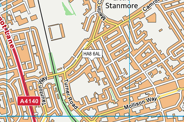 HA8 6AL map - OS VectorMap District (Ordnance Survey)