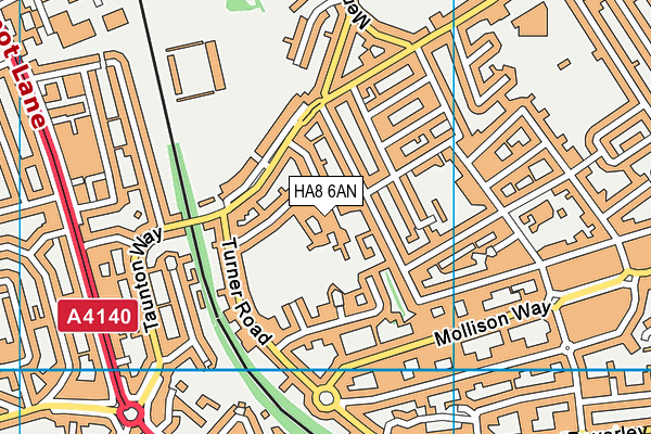 HA8 6AN map - OS VectorMap District (Ordnance Survey)