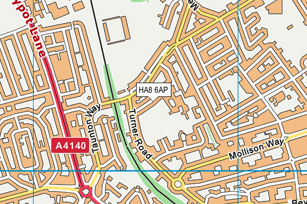 HA8 6AP map - OS VectorMap District (Ordnance Survey)