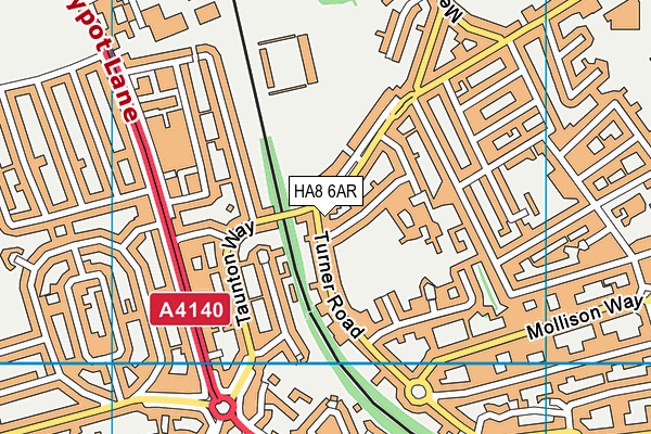HA8 6AR map - OS VectorMap District (Ordnance Survey)