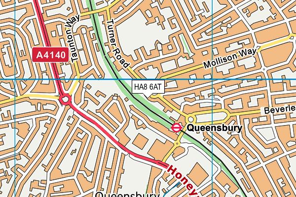 HA8 6AT map - OS VectorMap District (Ordnance Survey)