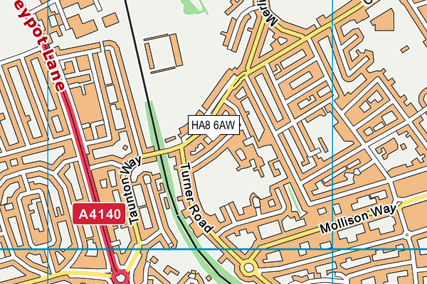HA8 6AW map - OS VectorMap District (Ordnance Survey)