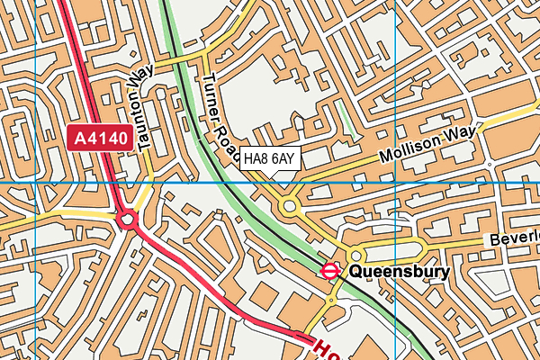 HA8 6AY map - OS VectorMap District (Ordnance Survey)