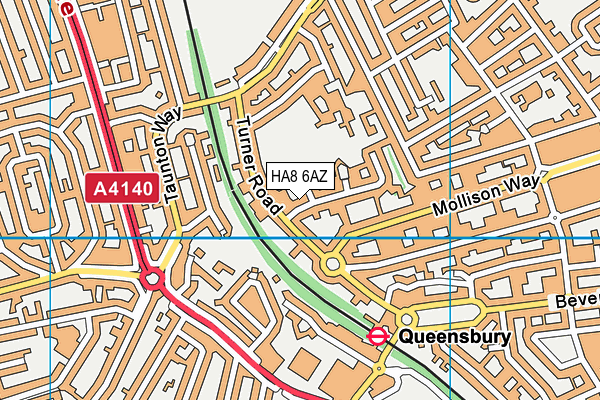 HA8 6AZ map - OS VectorMap District (Ordnance Survey)