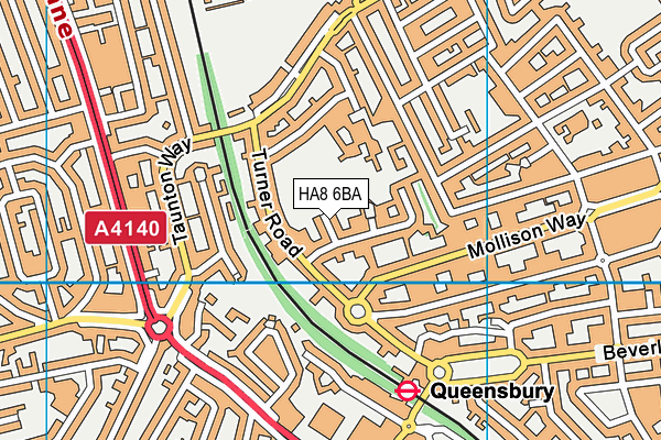 HA8 6BA map - OS VectorMap District (Ordnance Survey)