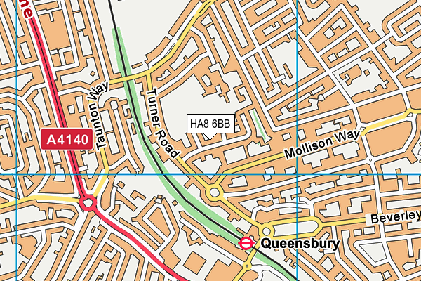 HA8 6BB map - OS VectorMap District (Ordnance Survey)