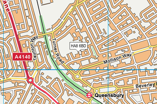 HA8 6BD map - OS VectorMap District (Ordnance Survey)